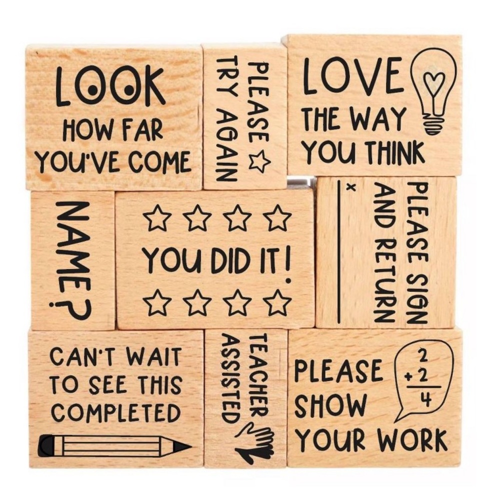 Wooden Motivational Stamp Set